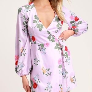 Never worn - Keepsake Long Sleeve Wrap Dress - Lilac Floral - S